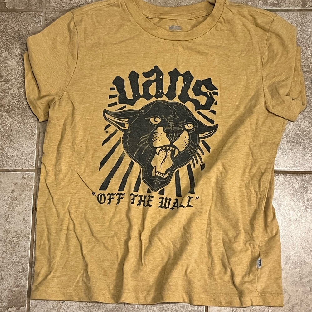 Vans Mustard Tee with Panther Graphic